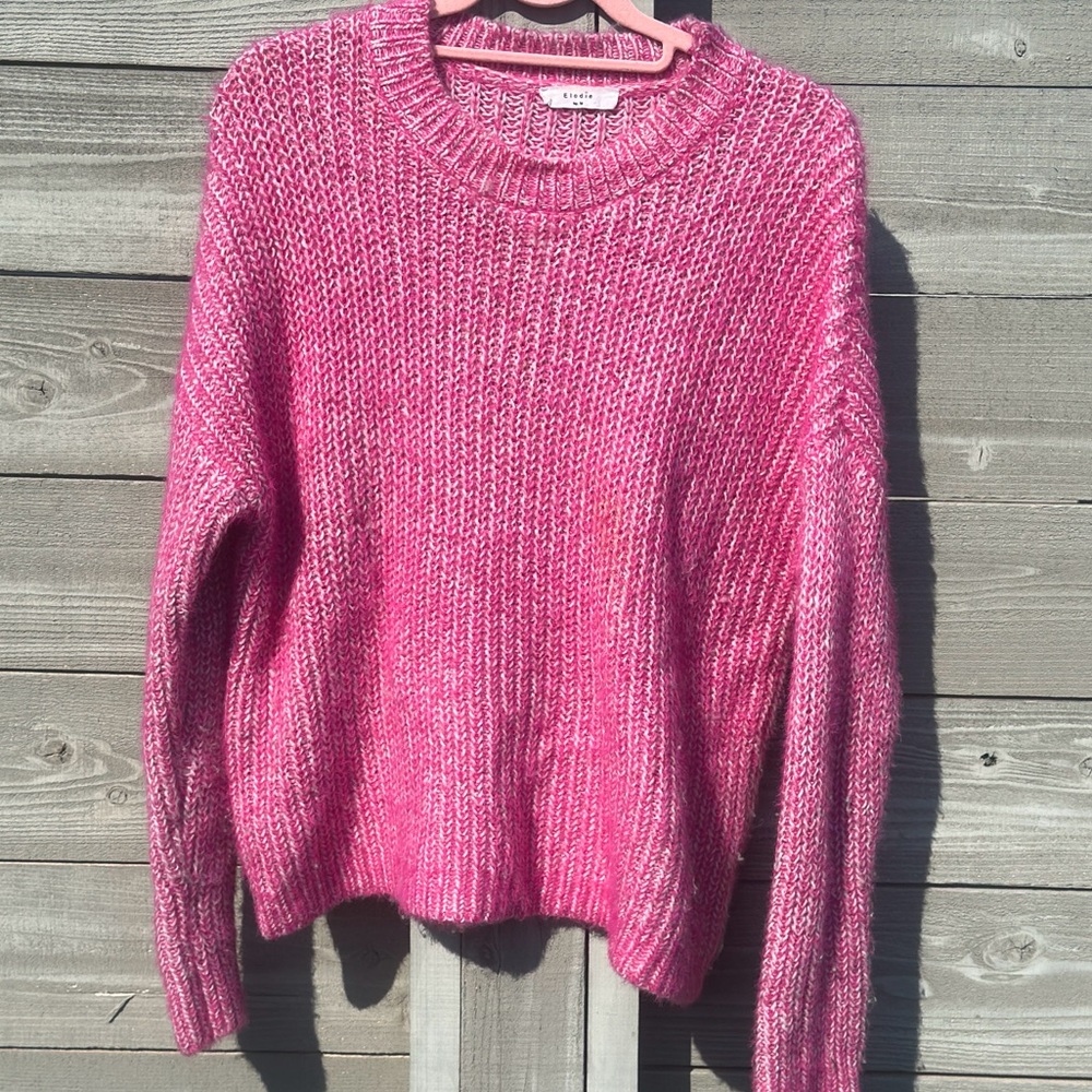 Pink chunky knit sweater women’s medium